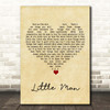 Tom Waits Little Man Vintage Heart Song Lyric Print