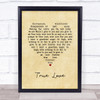 Bing Crosby True Love Vintage Heart Song Lyric Print