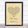 We Are Messengers I'll Think About You Vintage Heart Song Lyric Print