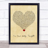 Whitney Houston I'm Your Baby Tonight Vintage Heart Song Lyric Print