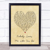 Whitney Houston Nobody Loves Me Like You Do Vintage Heart Song Lyric Print