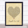 Brian Fallon Forget Me Not Vintage Heart Song Lyric Print