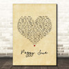 Buddy Holly Peggy Sue Vintage Heart Song Lyric Print