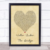 Adele Water Under The Bridge Vintage Heart Song Lyric Print