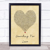 Akon Searching For Love Vintage Heart Song Lyric Print