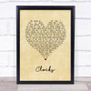 Coldplay Clocks Vintage Heart Song Lyric Print