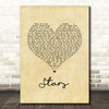 Collabro Stars Vintage Heart Song Lyric Print