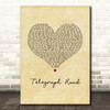 Dire Straits Telegraph Road Vintage Heart Song Lyric Print