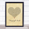 Dire Straits Telegraph Road Vintage Heart Song Lyric Print