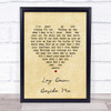 Don Williams Lay Down Beside Me Vintage Heart Song Lyric Print