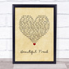 Eels Beautiful Freak Vintage Heart Song Lyric Print