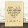 Elvis Presley I Will Be True Vintage Heart Song Lyric Print