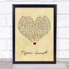 Ali Campbell Fijian Sunset Vintage Heart Song Lyric Print