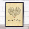 Emeli Sandé Where I Sleep Vintage Heart Song Lyric Print