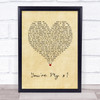 Enrique Iglesias You're My #1 Vintage Heart Song Lyric Print