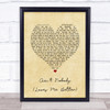 Felix Jaehn Ain't Nobody (Loves Me Better) Vintage Heart Song Lyric Print