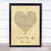 Firehouse I Live My Life For You Vintage Heart Song Lyric Print