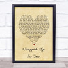 Garth Brooks Wrapped Up In You Vintage Heart Song Lyric Print