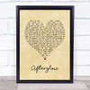 Genesis Afterglow Vintage Heart Song Lyric Print
