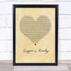 Genesis Supper's Ready Vintage Heart Song Lyric Print