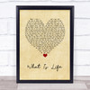 George Harrison What Is Life Vintage Heart Song Lyric Print