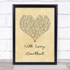 Gerard O'Connell With Every Heartbeat Vintage Heart Song Lyric Print