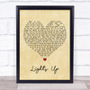 Harry Styles Lights Up Vintage Heart Song Lyric Print
