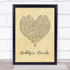 Holly Dunn Daddy's Hands Vintage Heart Song Lyric Print