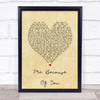 HRVY Me Because Of You Vintage Heart Song Lyric Print