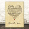 James Arthur Homicide Love Vintage Heart Song Lyric Print