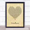 Jelly Roll Creature Vintage Heart Song Lyric Print
