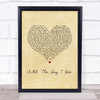 Jimmy Nail Until The Day I Die Vintage Heart Song Lyric Print