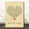 John Stoddart Isn't She Lovely Vintage Heart Song Lyric Print