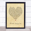 Johnny Cash I'll Be Loving You Vintage Heart Song Lyric Print