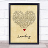 Jonas Brothers Lovebug Vintage Heart Song Lyric Print