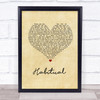 Justin Bieber Habitual Vintage Heart Song Lyric Print
