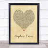 Kate Tempest People's Faces Vintage Heart Song Lyric Print