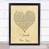 Katie Melua I Cried For You Vintage Heart Song Lyric Print
