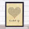 Kings Of Leon Knocked Up Vintage Heart Song Lyric Print