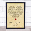Kitty Kallen Little Things Mean a Lot Vintage Heart Song Lyric Print