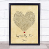 Kylie Minogue, Jason Donovan Especially for You Vintage Heart Song Lyric Print