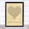 Arlissa Hearts Ain't Gonna Lie Vintage Heart Song Lyric Print
