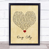 Majid Jordan King City Vintage Heart Song Lyric Print