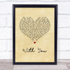 Marin Hoxha With You Vintage Heart Song Lyric Print