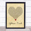Mark Ronson Uptown Funk Vintage Heart Song Lyric Print