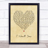 Marvin Gaye I Want You Vintage Heart Song Lyric Print