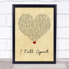 Rory Gallagher I Fall Apart Vintage Heart Song Lyric Wall Art Print