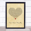 Scotty McCreery Five More Minutes Vintage Heart Song Lyric Wall Art Print
