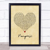 Bastille Pompeii Vintage Heart Song Lyric Wall Art Print