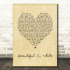Shane Filan Beautiful In White Vintage Heart Song Lyric Wall Art Print